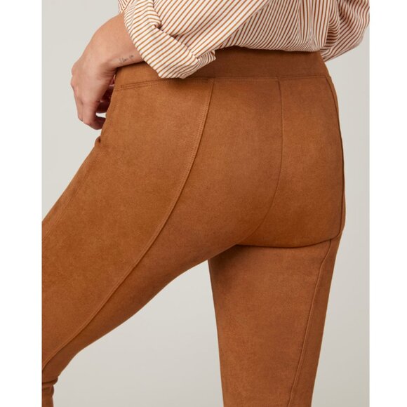 NWT SPANX Faux Suede Leggings in Rich Caramel Soft Stretch Size XL - Picture 3 of 13